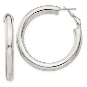 Sterling Silver Polished Finish Hollow Omega Back