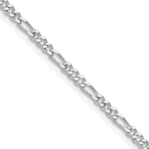 Sterling Silver Rhodium-plated 2.5mm Figaro Chain