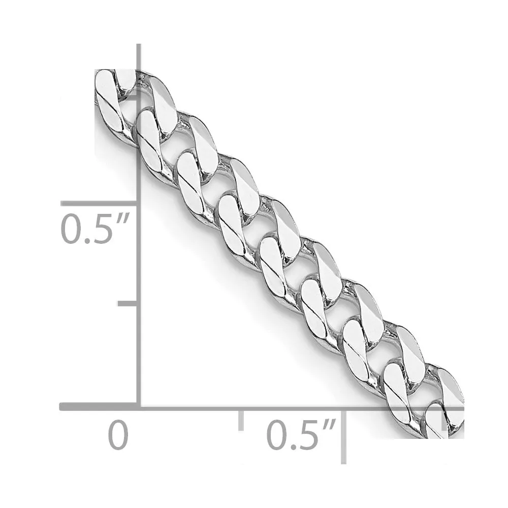 Sterling Silver Rhodium-plated 4.5mm Curb Chain