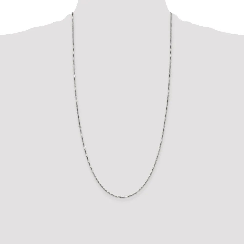 Sterling Silver Rhodium-plated .9mm Box Chain