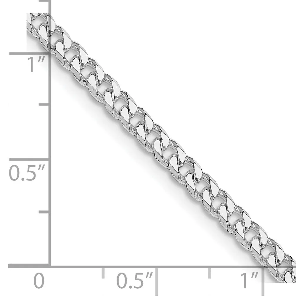Sterling Silver Rhodium-plated Polished 3.15mm Curb Chain