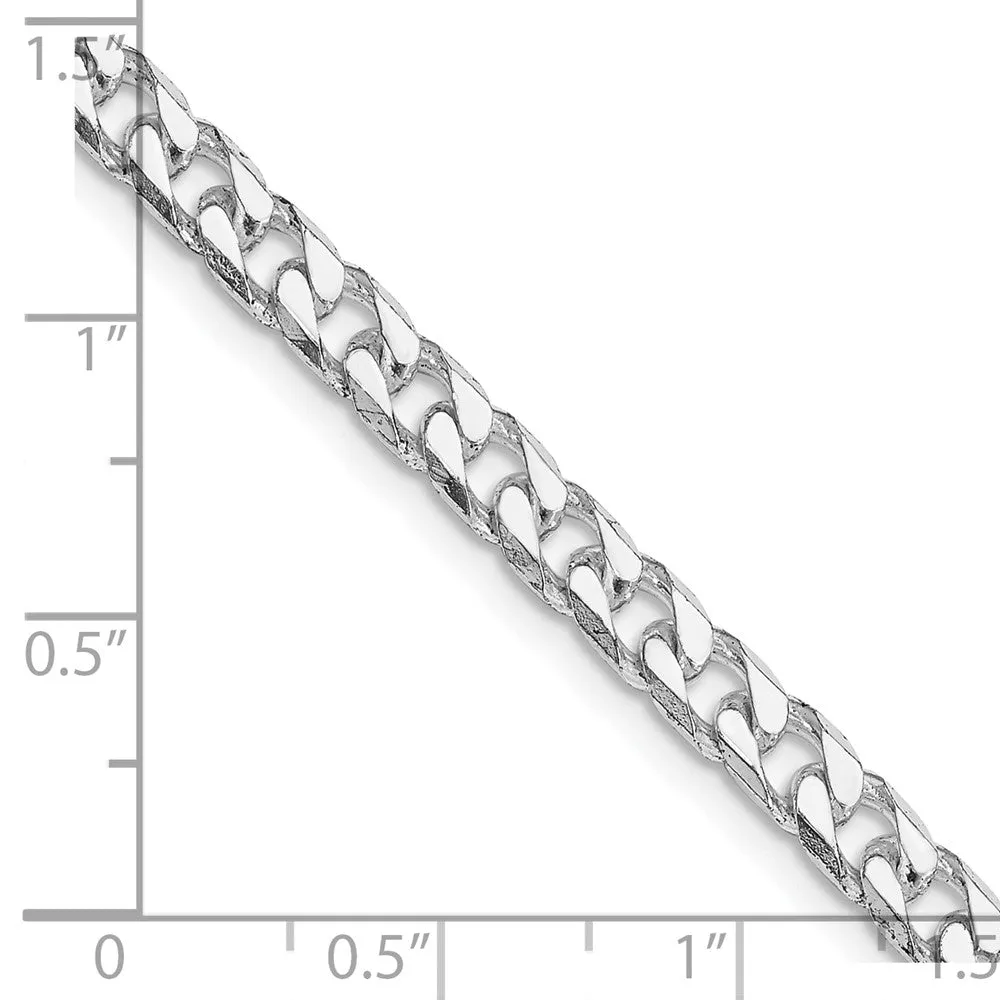 Sterling Silver Rhodium-plated Polished 5mm Curb Chain