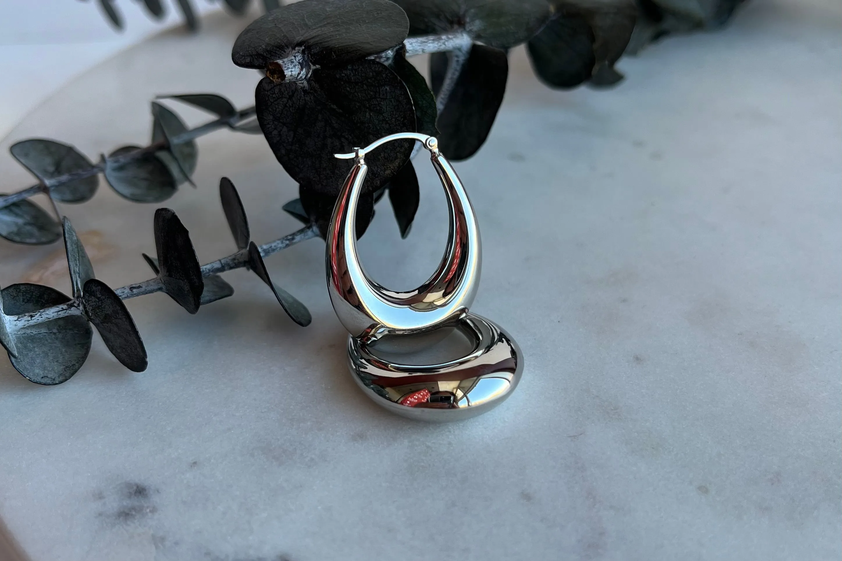 Sterling Silver Tapered Hoops