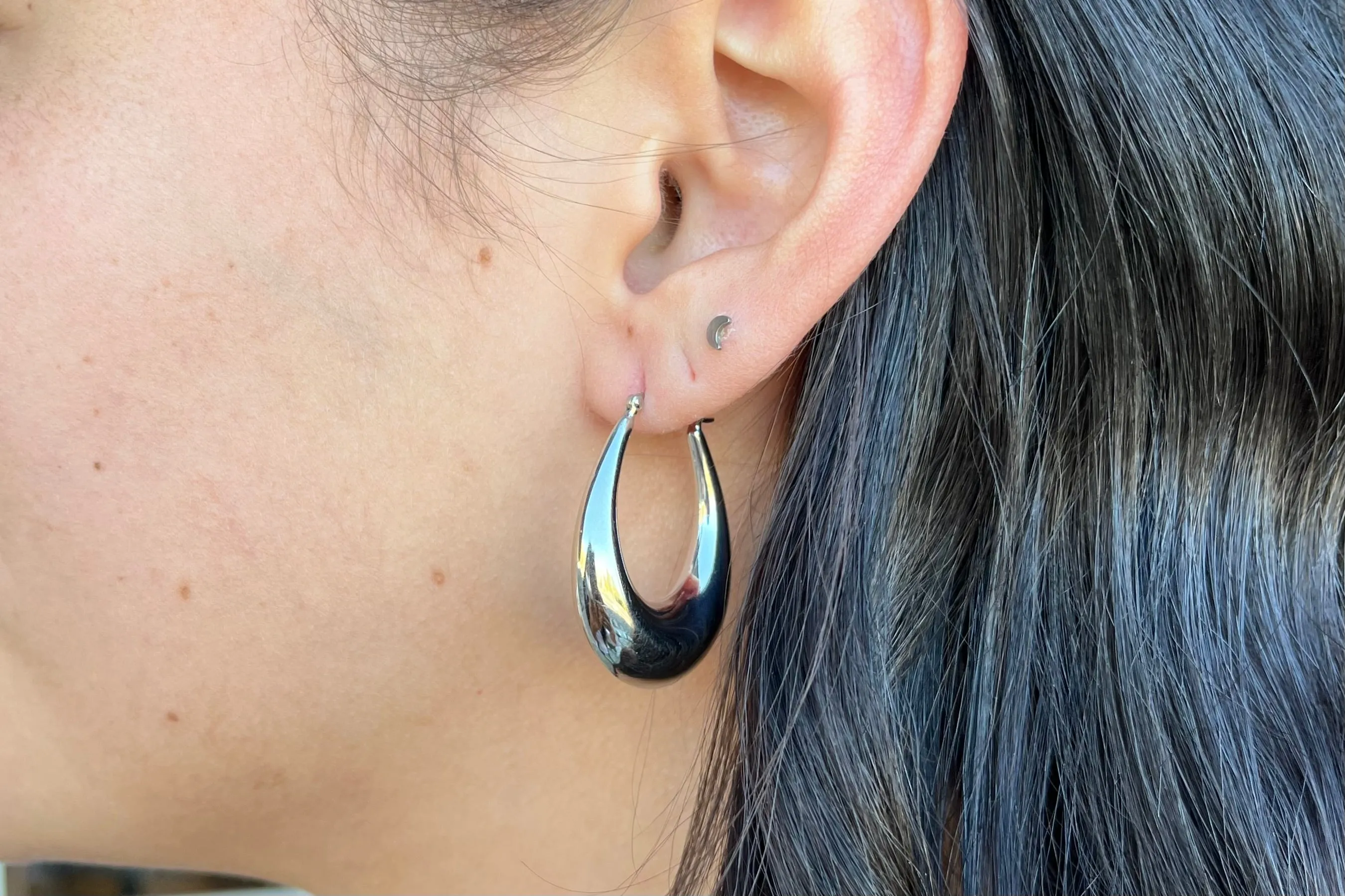 Sterling Silver Tapered Hoops