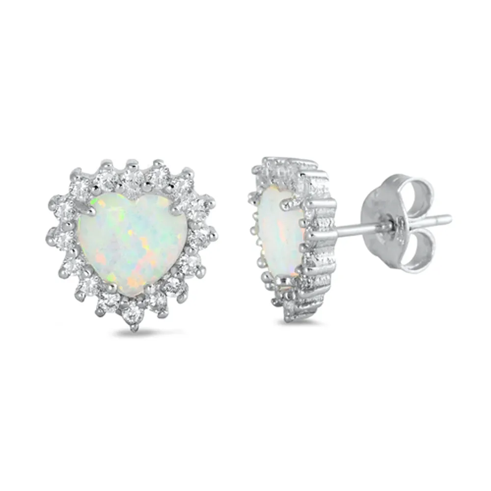 Sterling Silver Vintage Burst Elegant Classic Earrings White Synthetic Opal 925