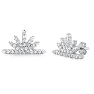 Sterling Silver Vintage Burst Sun Elegant Deco Earrings 925 New