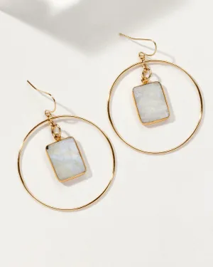 Stone Hoops Earrings