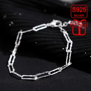 Stylish S925 Silver Interlocking Bracelet for Summer Beach Outings
