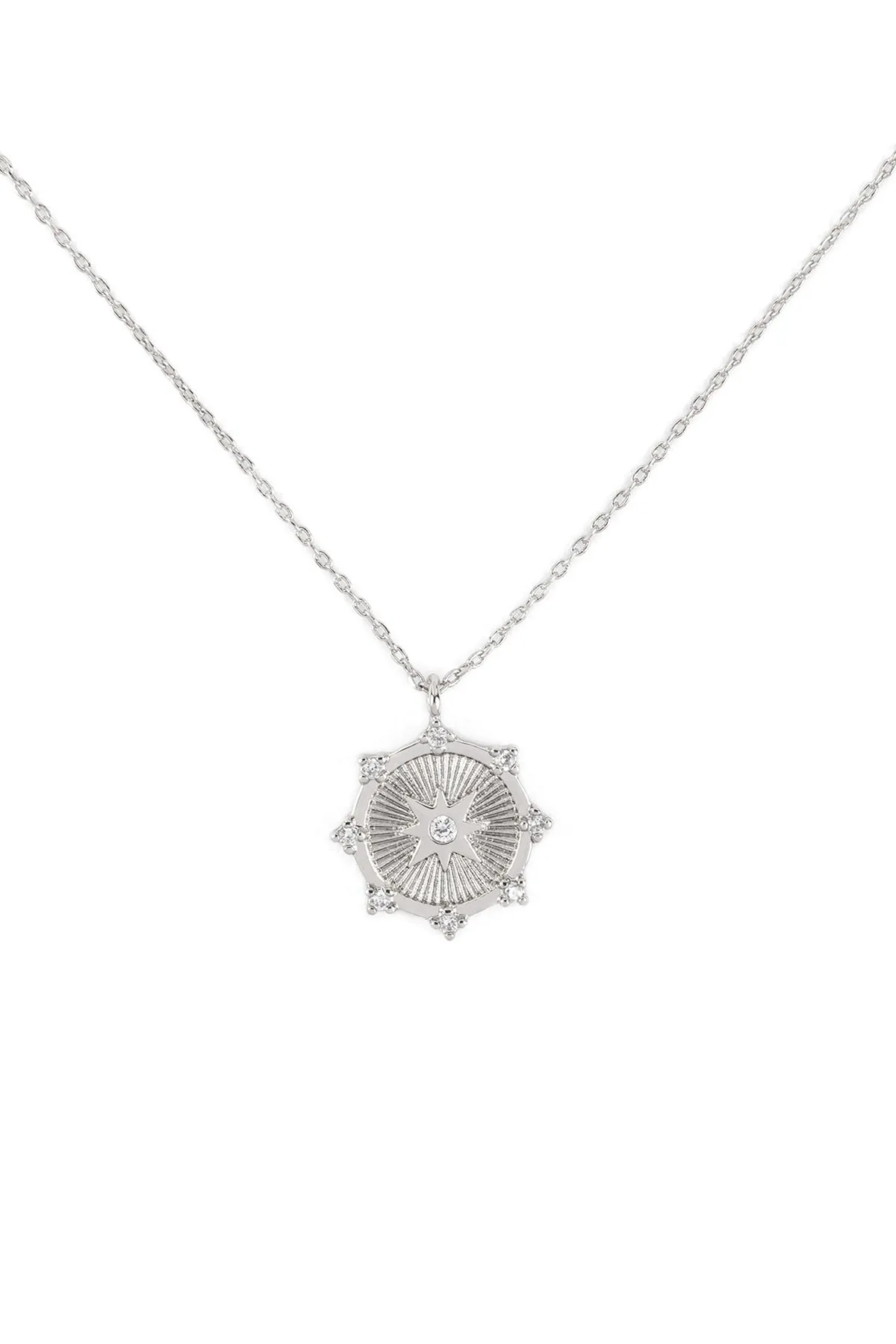 SUN CUTTING COIN PENDANT NECKLACE
