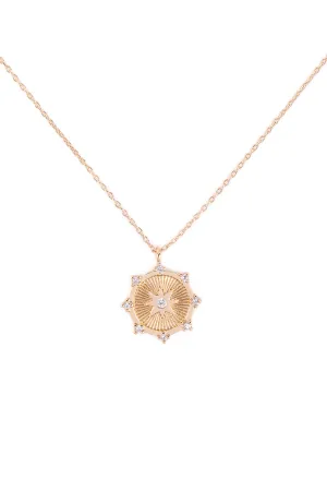 SUN CUTTING COIN PENDANT NECKLACE