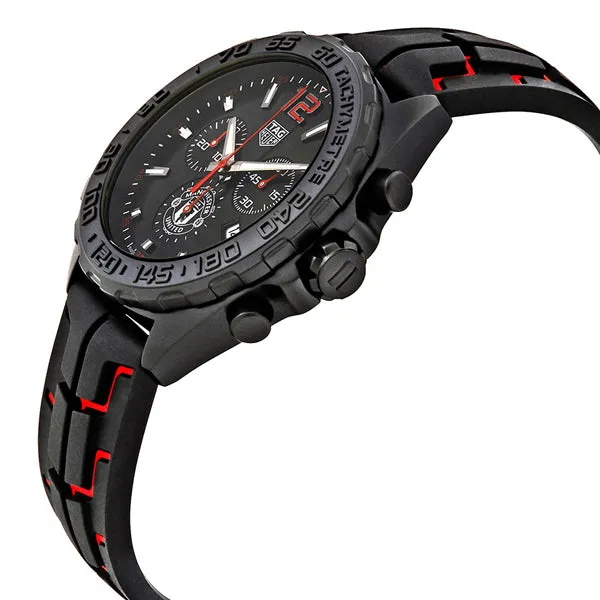 Tag Heuer Formula 1 Black and Red Rubber Black Dial Chronograph Quartz Watch for Gents - CAZ101JFT8027