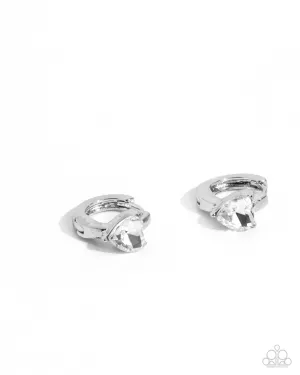 Tenuous Touch White Hoop Earrings Paparazzi