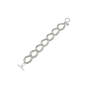 Textured Chain Bracelet, silver