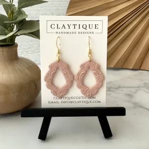 **Textured Pastel Pink Moroccan Earrings