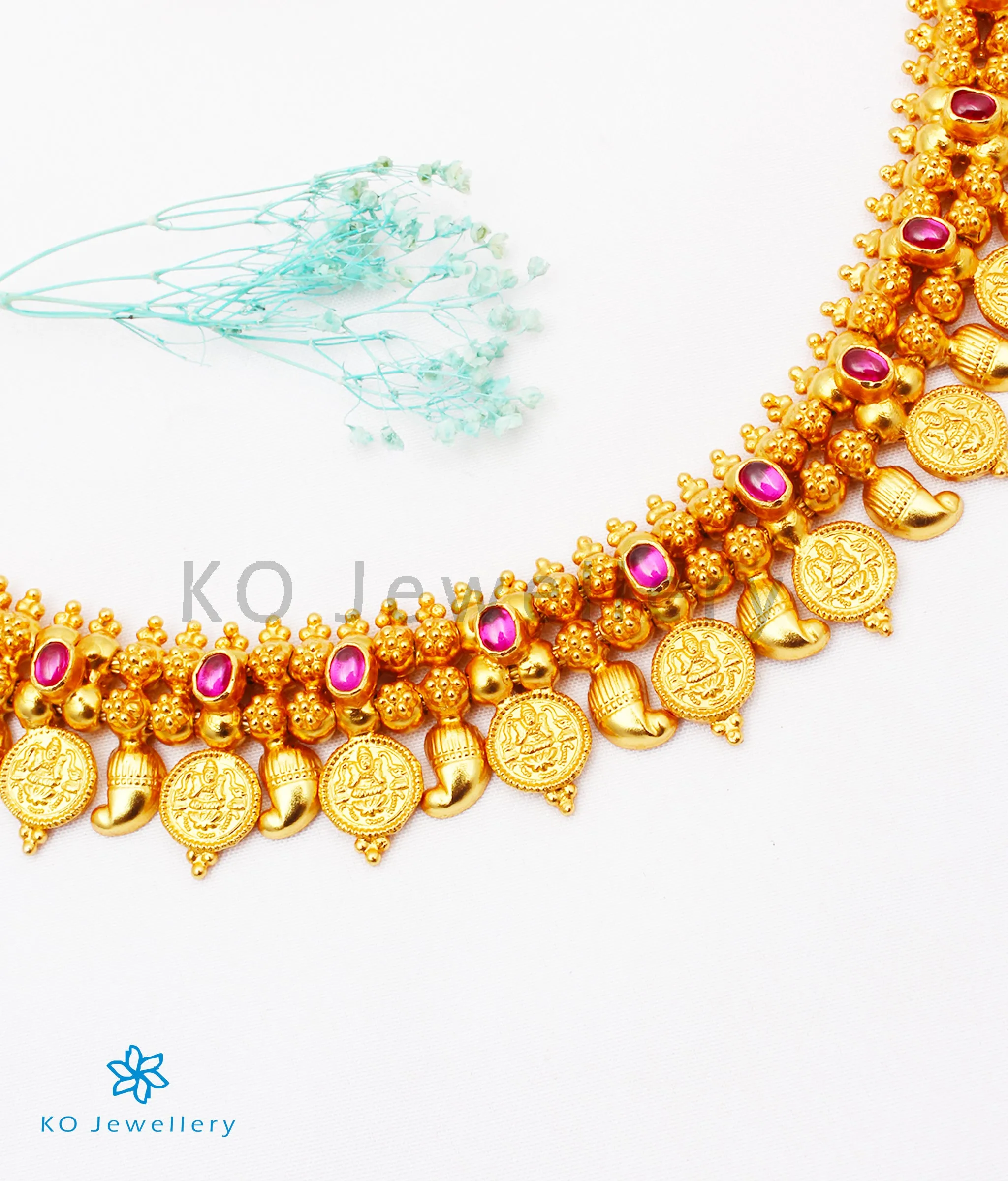 The Pratha Antique Silver Lakshmi Kasumala Coin Necklace Set of 2