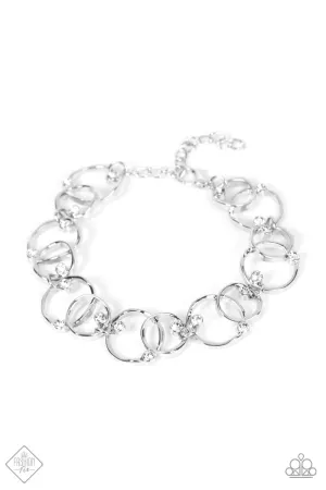 The Universe Revolves Around Me - White (Rhinestone) Bracelet (FFA-0322)