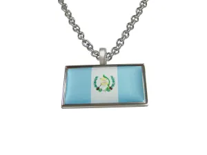 Thin Bordered Guatemala Flag Pendant Necklace