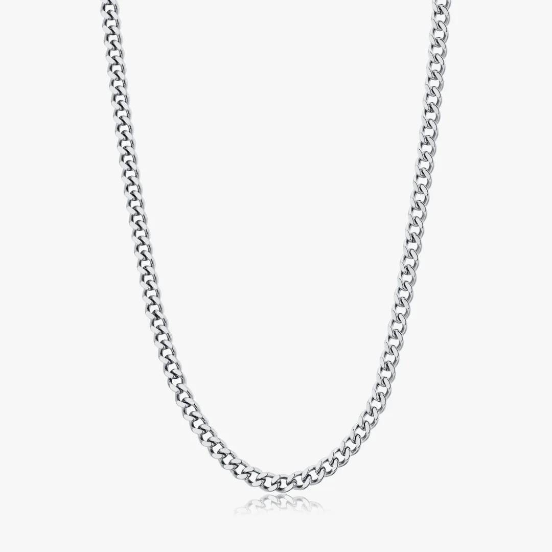 Thin Curb Silver Chain (Unisex)