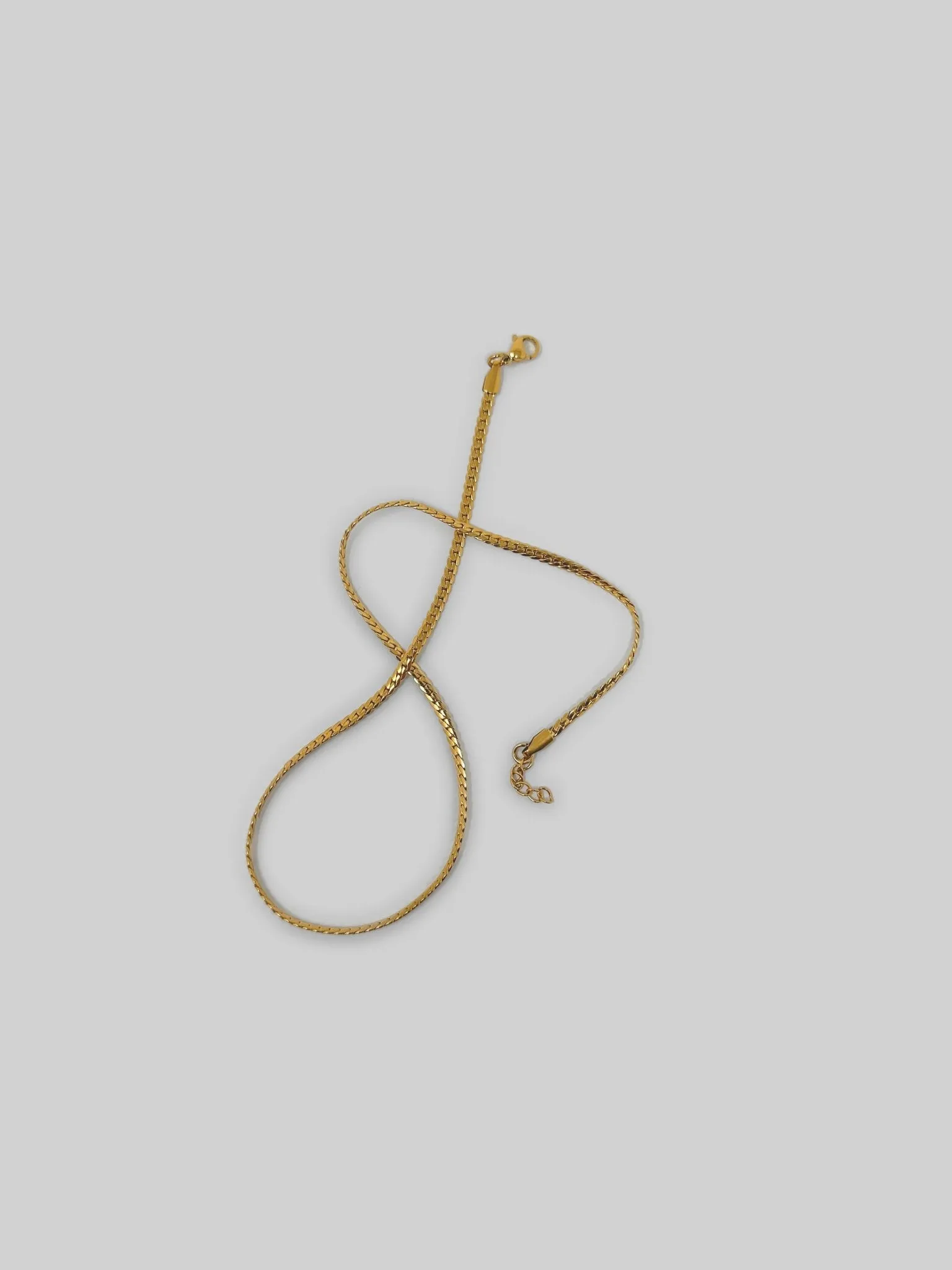 Thin Flat Curb Chain Necklace