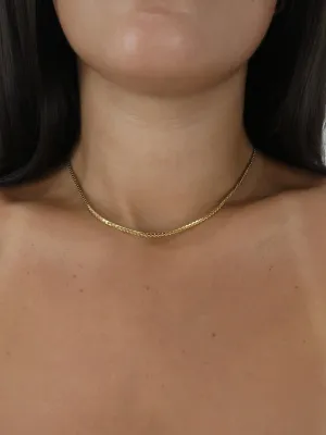 Thin Flat Curb Chain Necklace