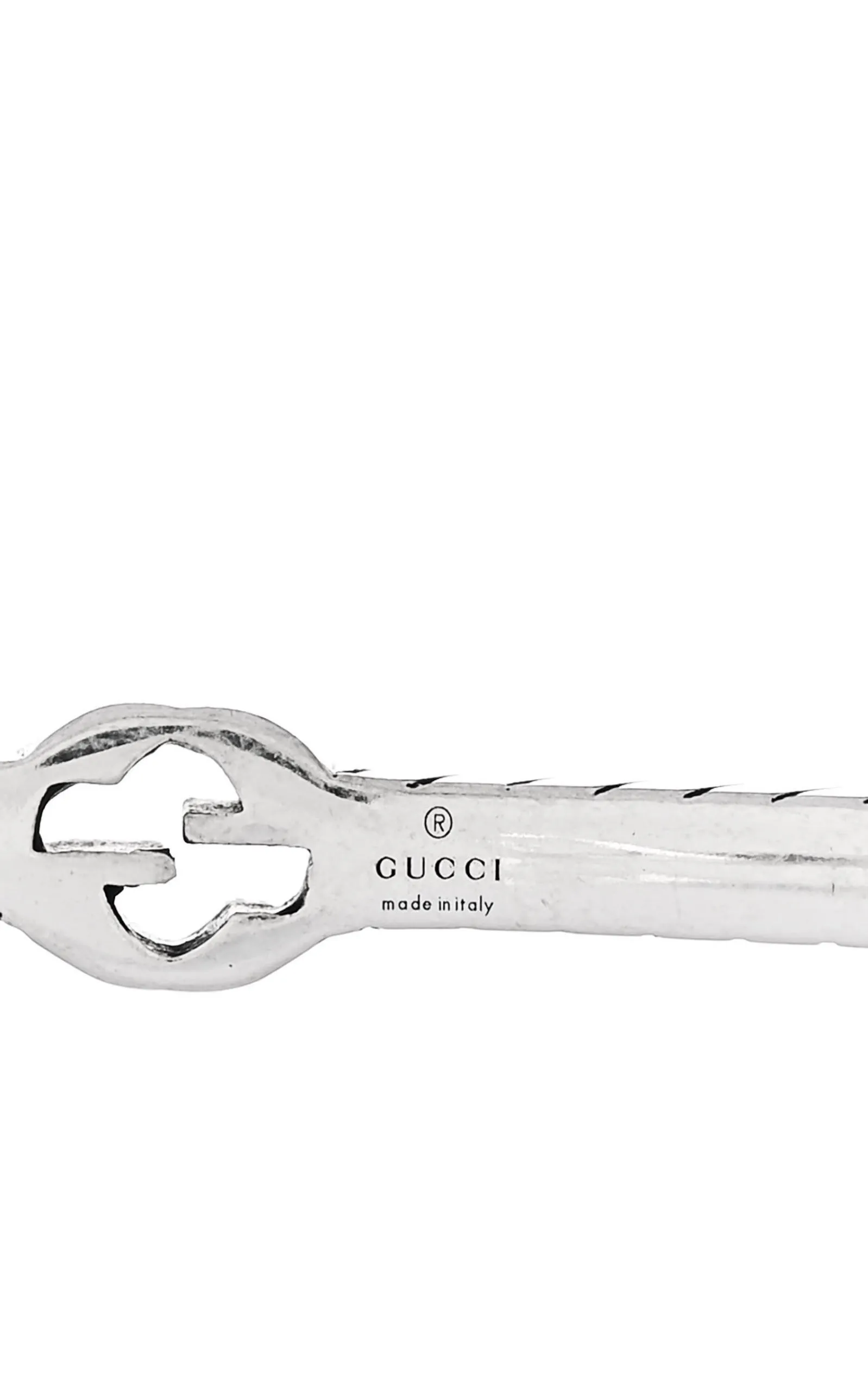 Thin Interlocking G Sterling Silver Cuff Bracelet