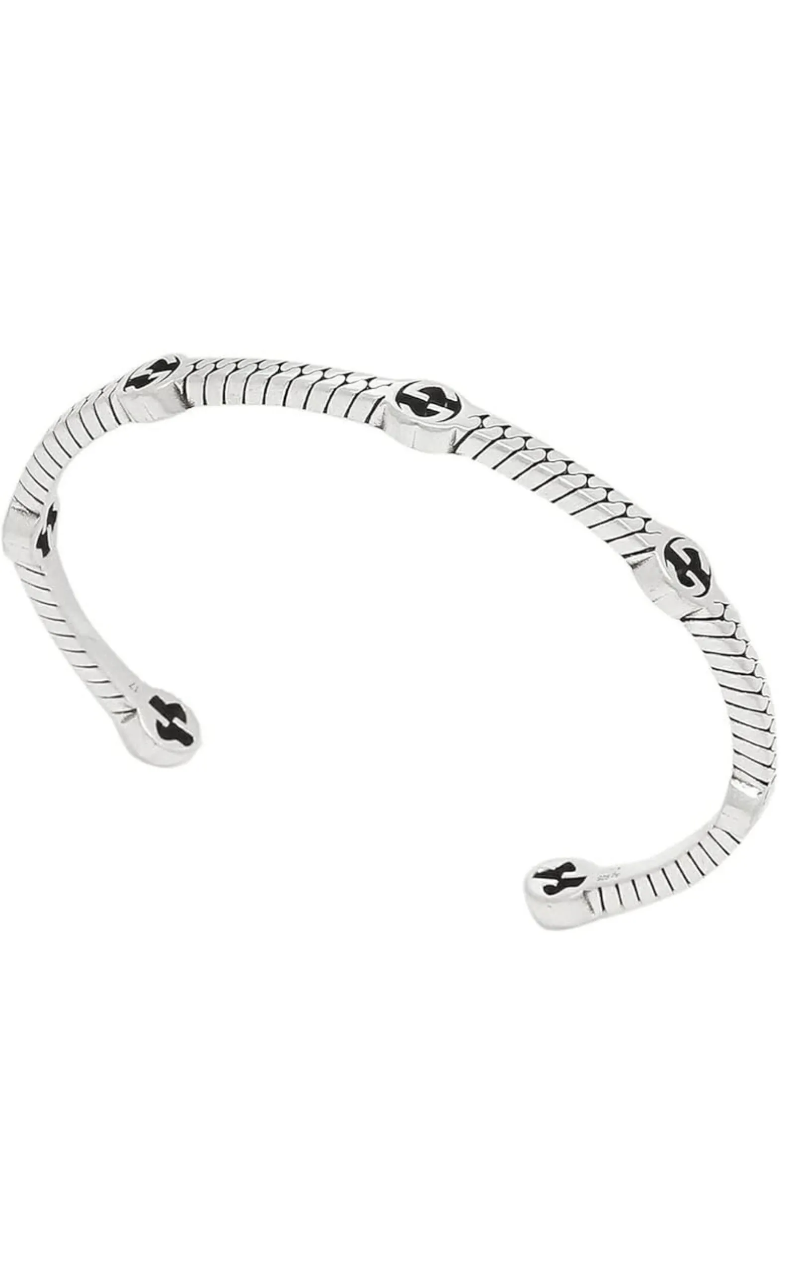 Thin Interlocking G Sterling Silver Cuff Bracelet