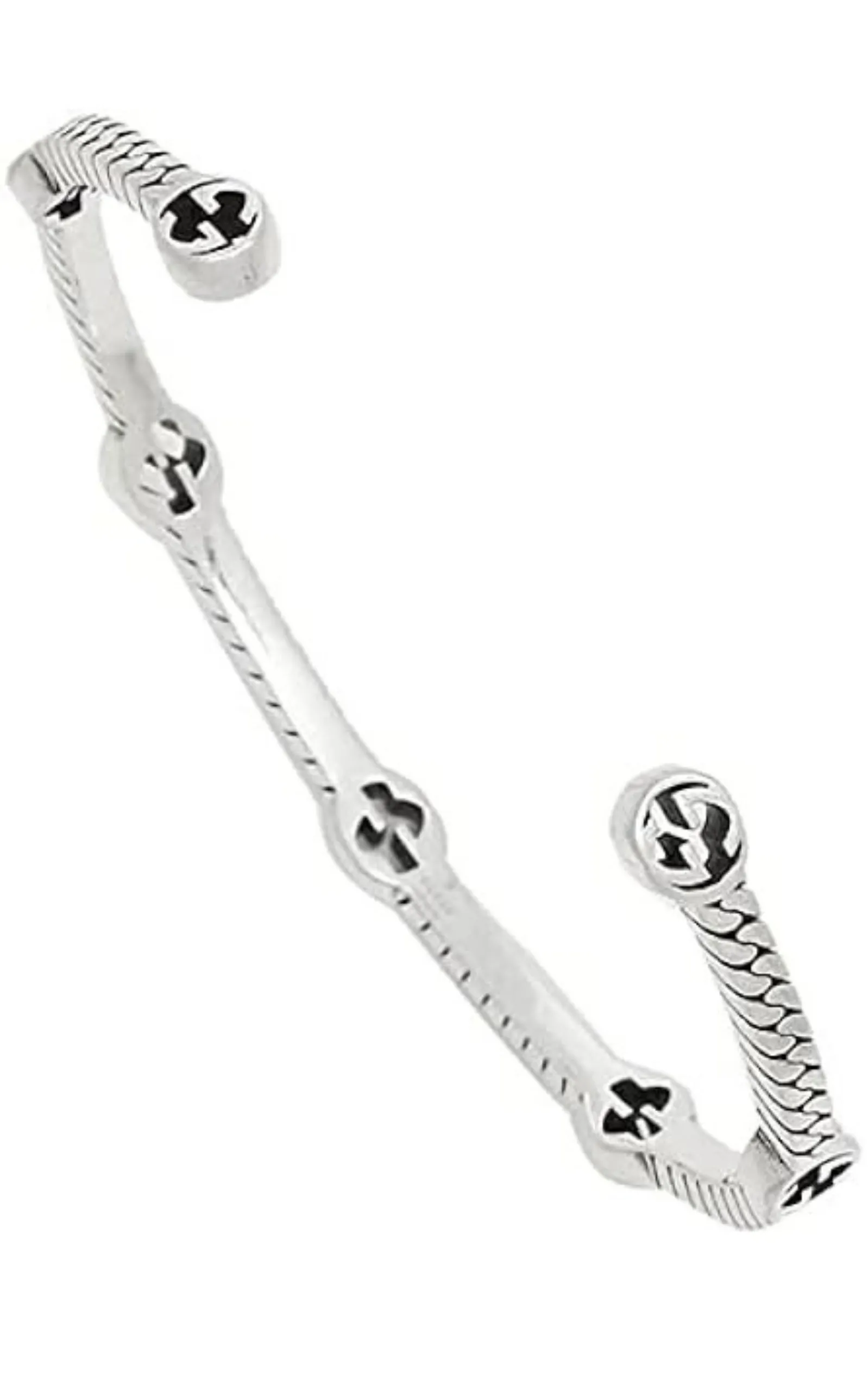 Thin Interlocking G Sterling Silver Cuff Bracelet