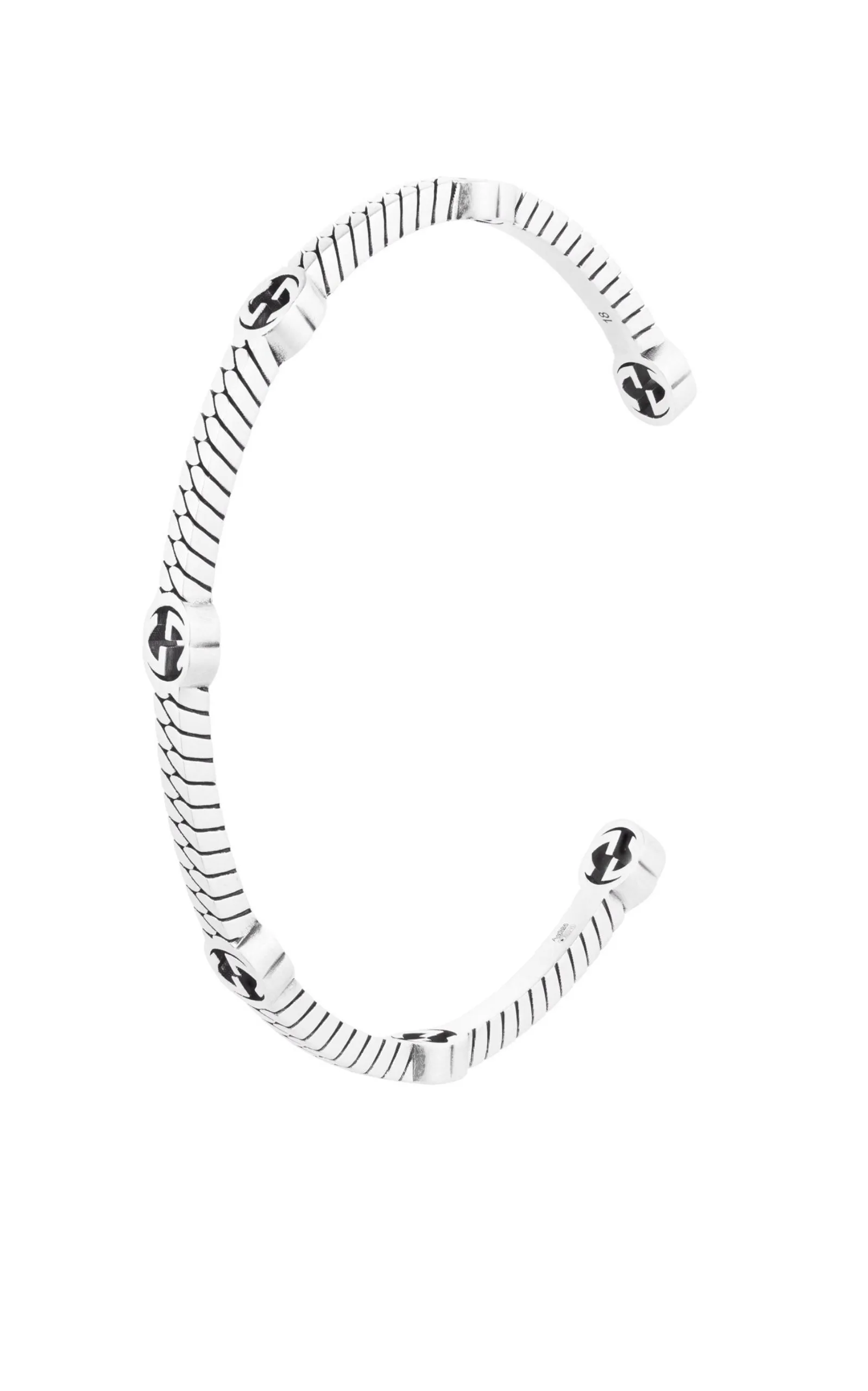 Thin Interlocking G Sterling Silver Cuff Bracelet