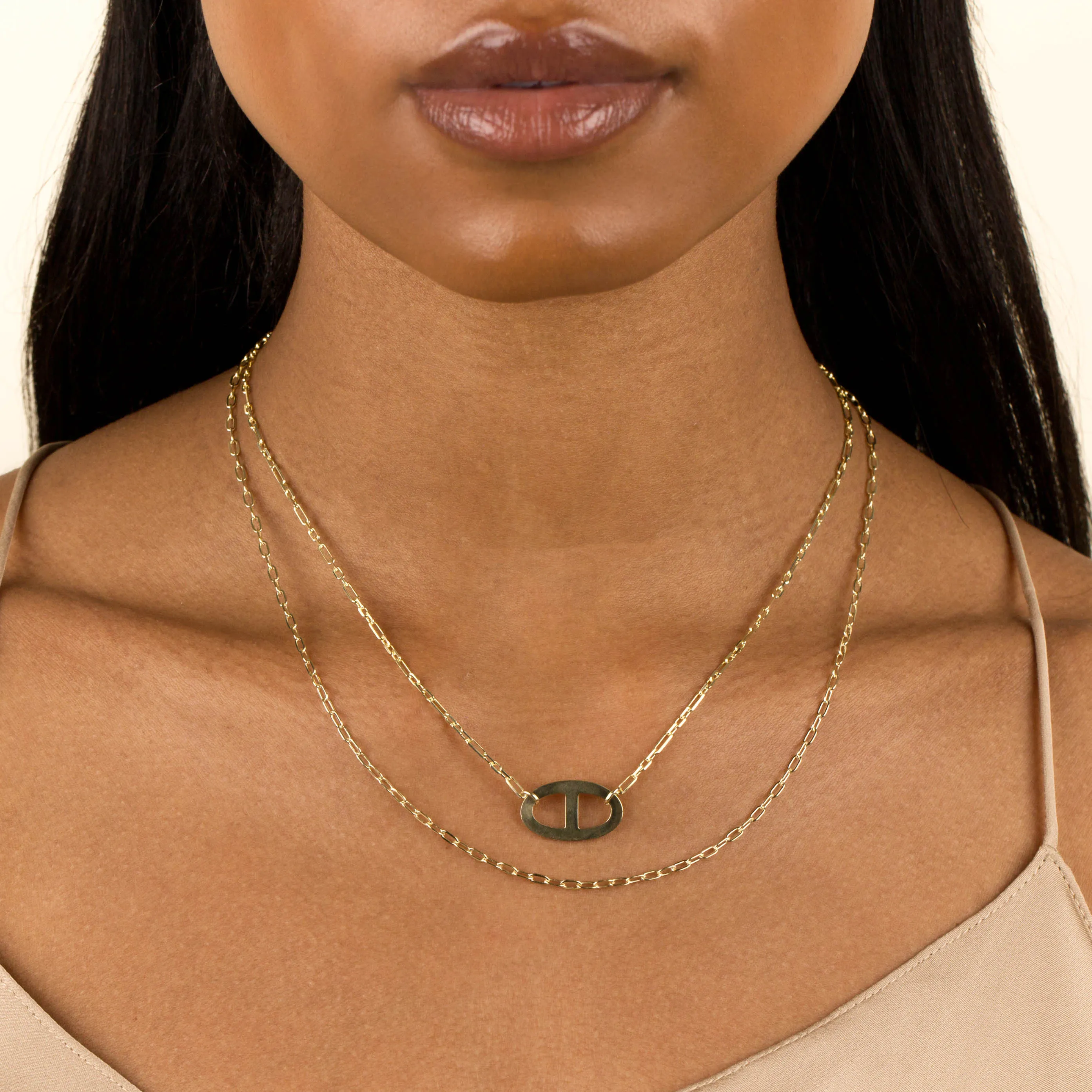 Thin Oval Link Necklace