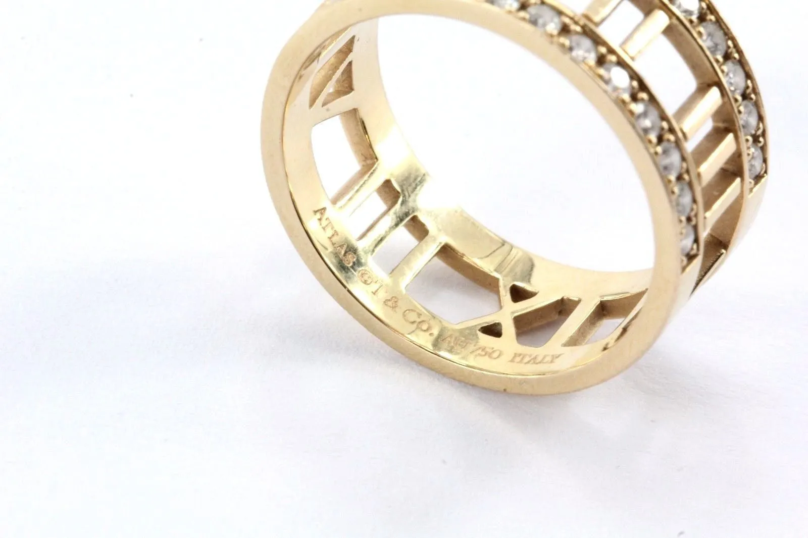 Tiffany & Co. Atlas Open Ring With Diamonds In 18k Rose Gold Size 8