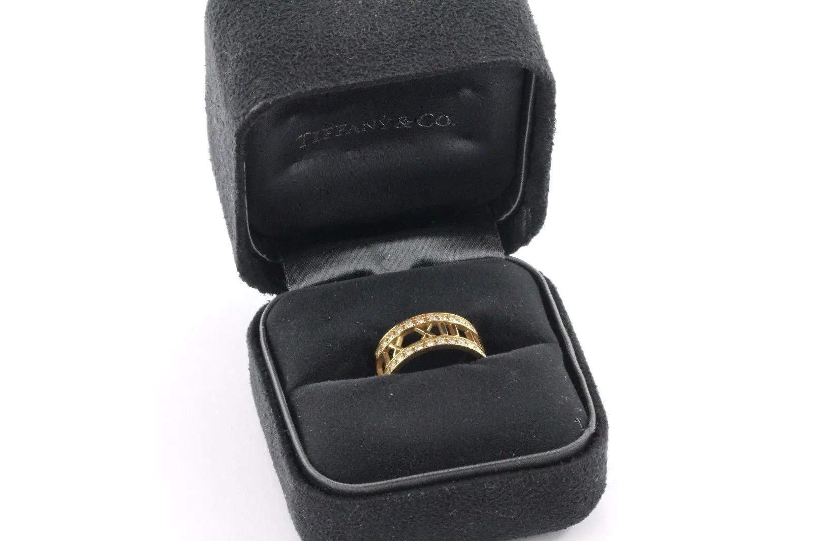 Tiffany & Co. Atlas Open Ring With Diamonds In 18k Rose Gold Size 8