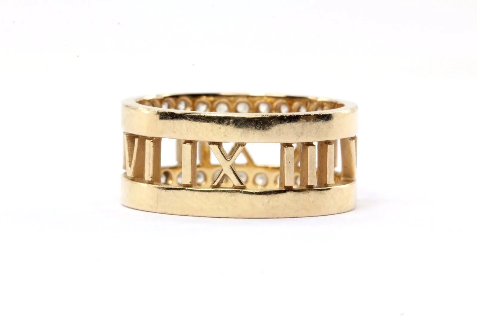 Tiffany & Co. Atlas Open Ring With Diamonds In 18k Rose Gold Size 8