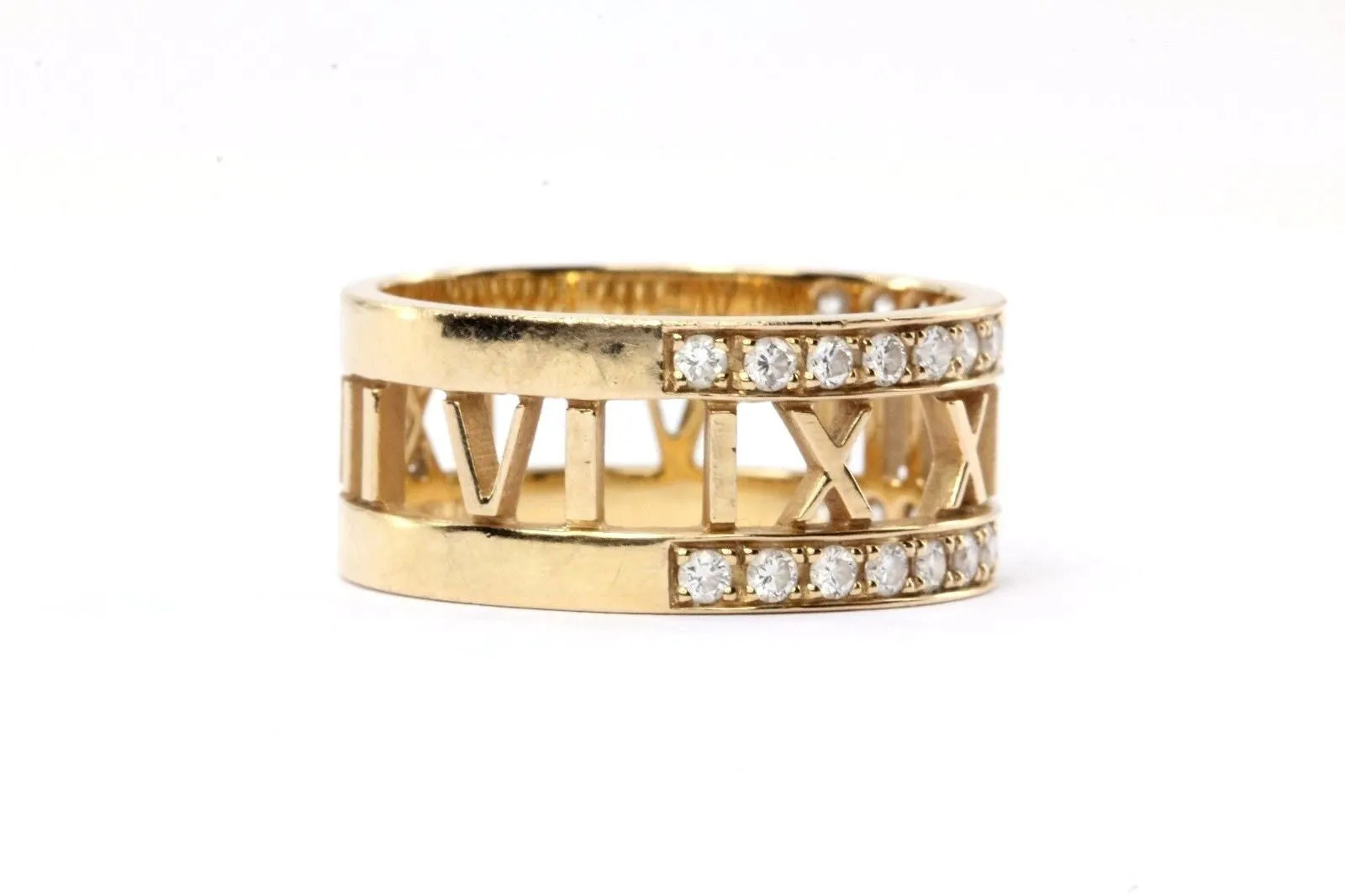 Tiffany & Co. Atlas Open Ring With Diamonds In 18k Rose Gold Size 8