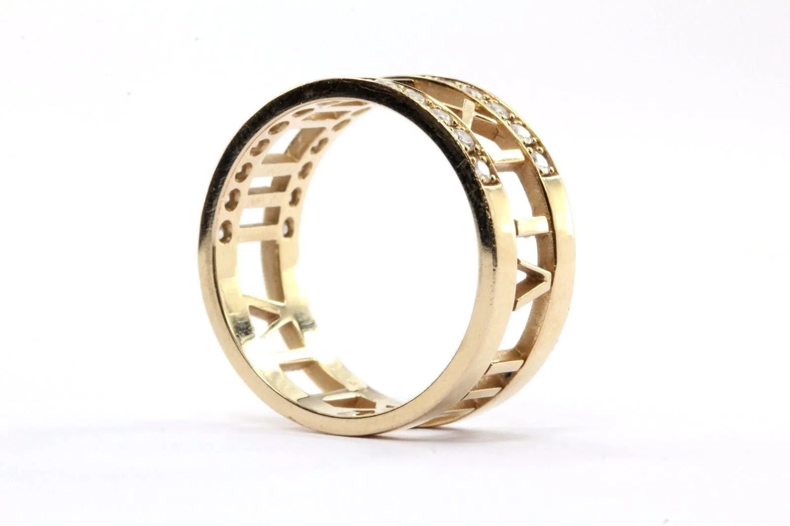 Tiffany & Co. Atlas Open Ring With Diamonds In 18k Rose Gold Size 8