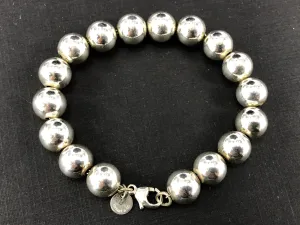 Tiffany & Co Sterling Silver 10mm Ball Bracelet 7.25"