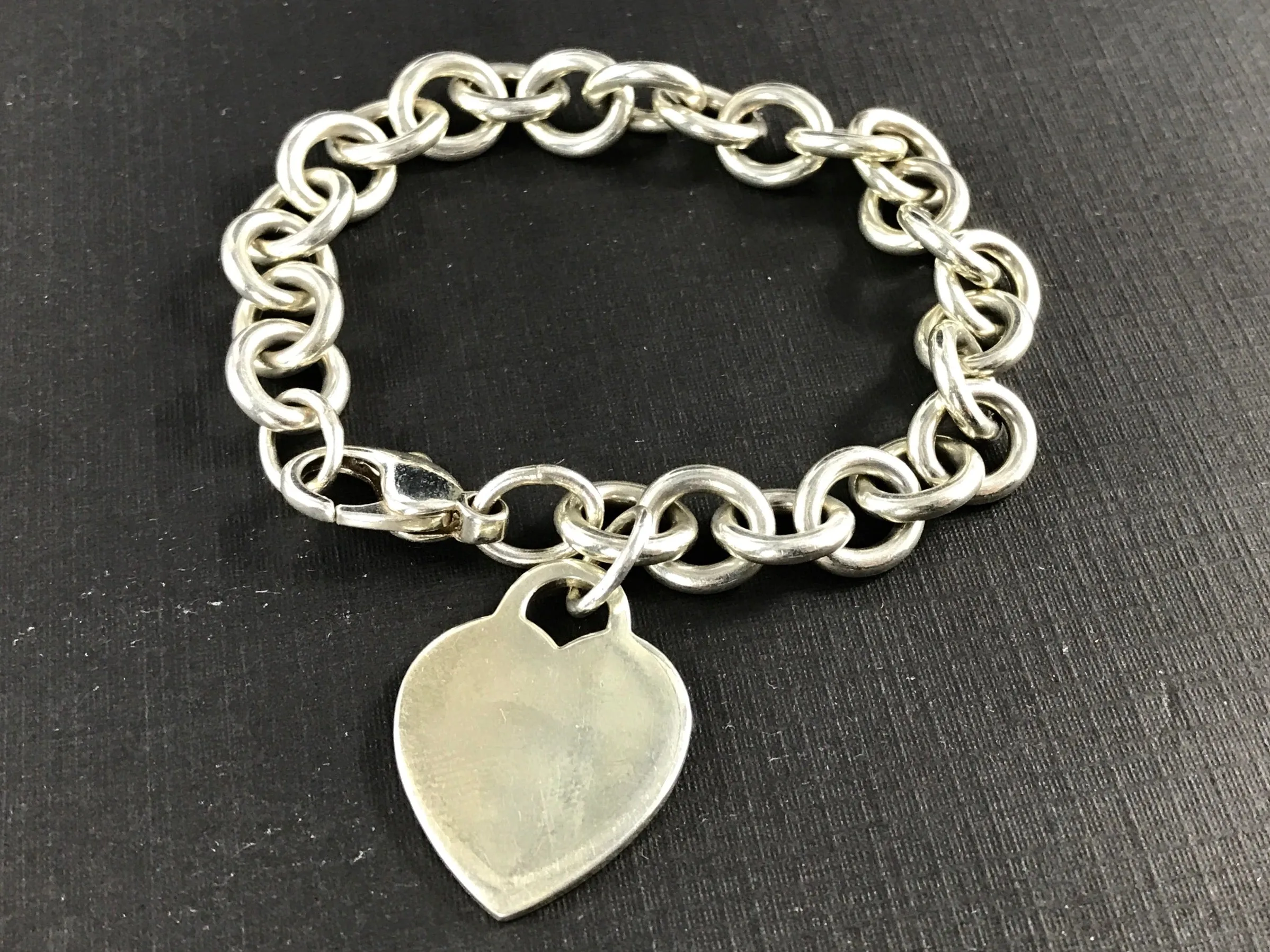 Tiffany & Co Sterling Silver Heart Tag Bracelet 7.5"
