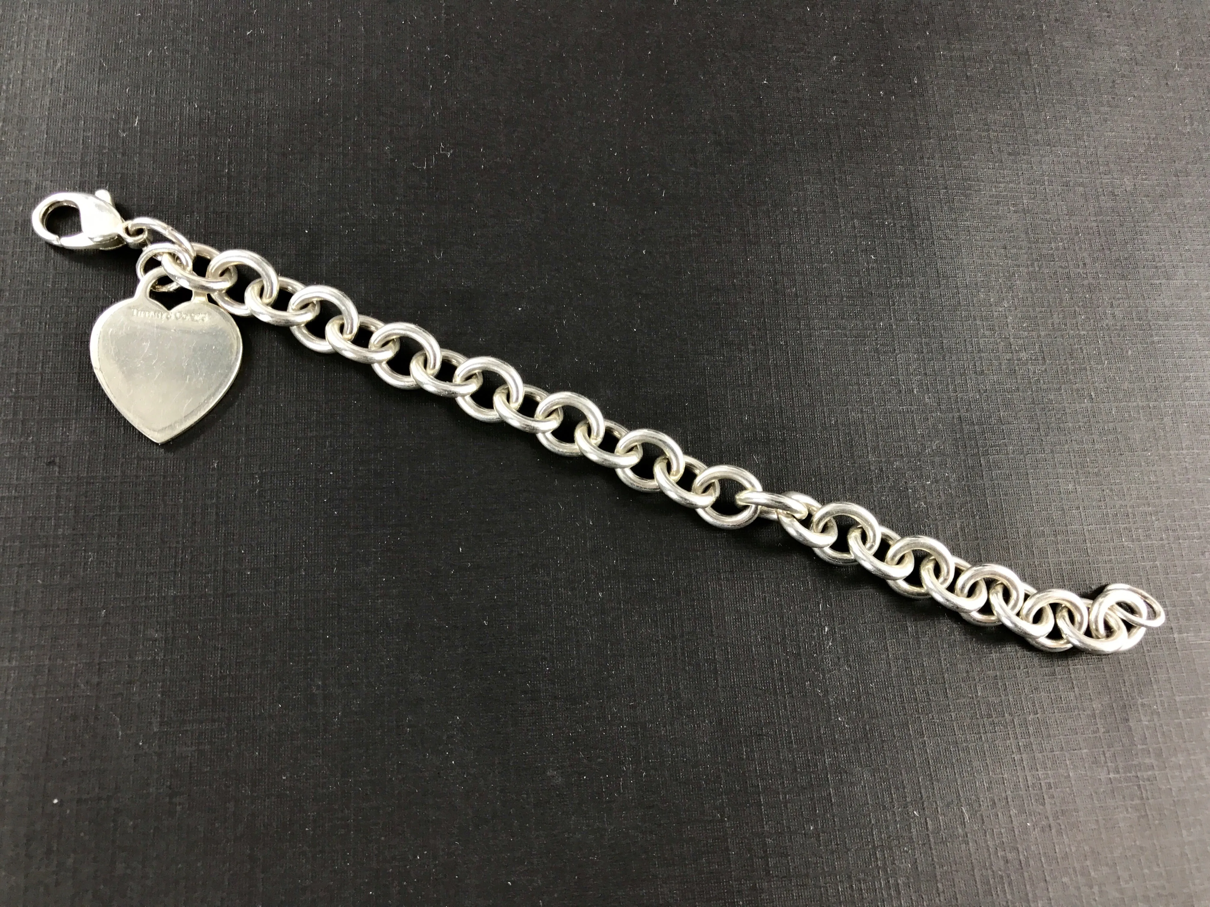 Tiffany & Co Sterling Silver Heart Tag Bracelet 7.5"