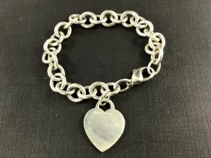 Tiffany & Co Sterling Silver Heart Tag Bracelet 7.5"
