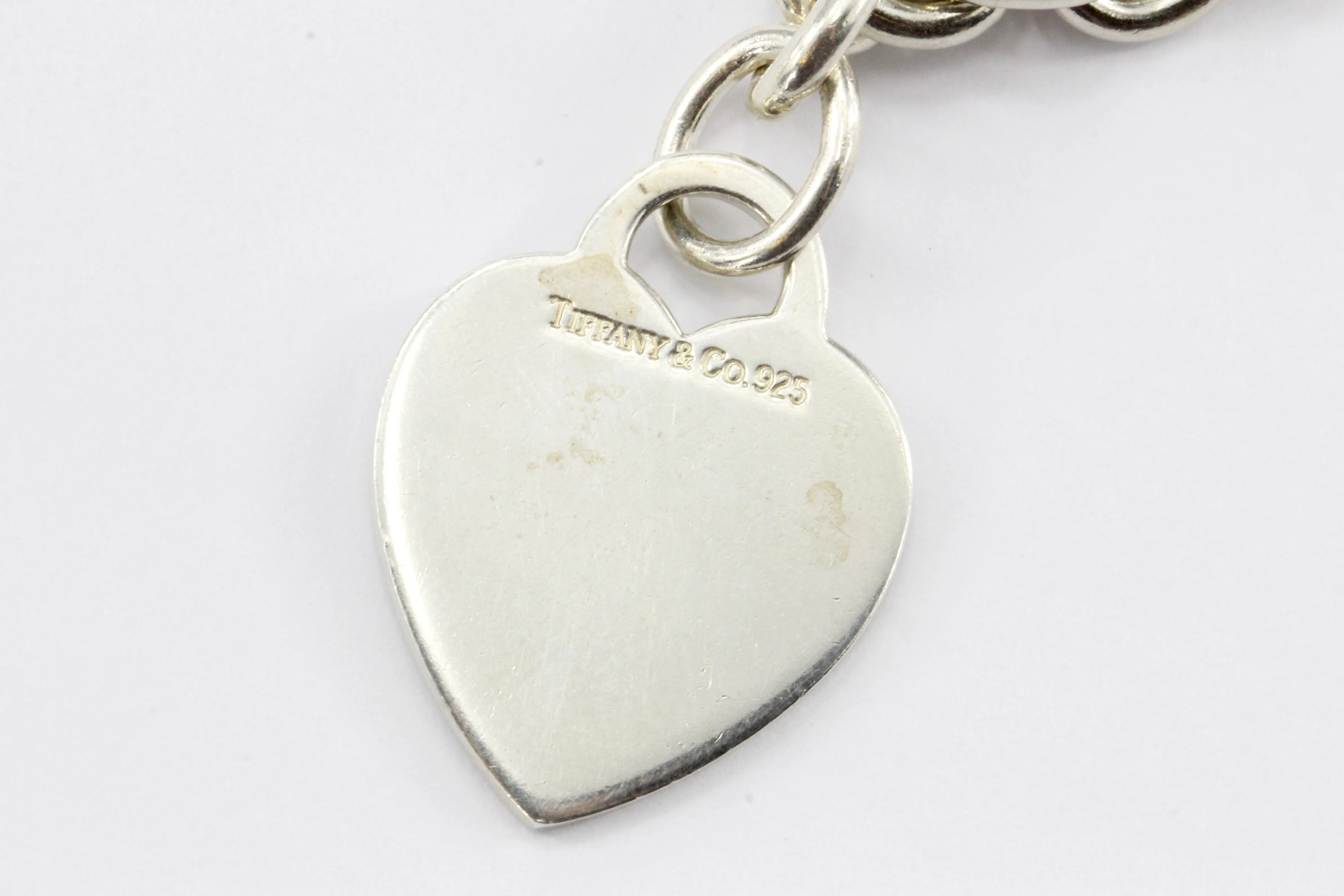 Tiffany & Co Sterling Silver Heart Tag Toggle Bracelet 7.5"