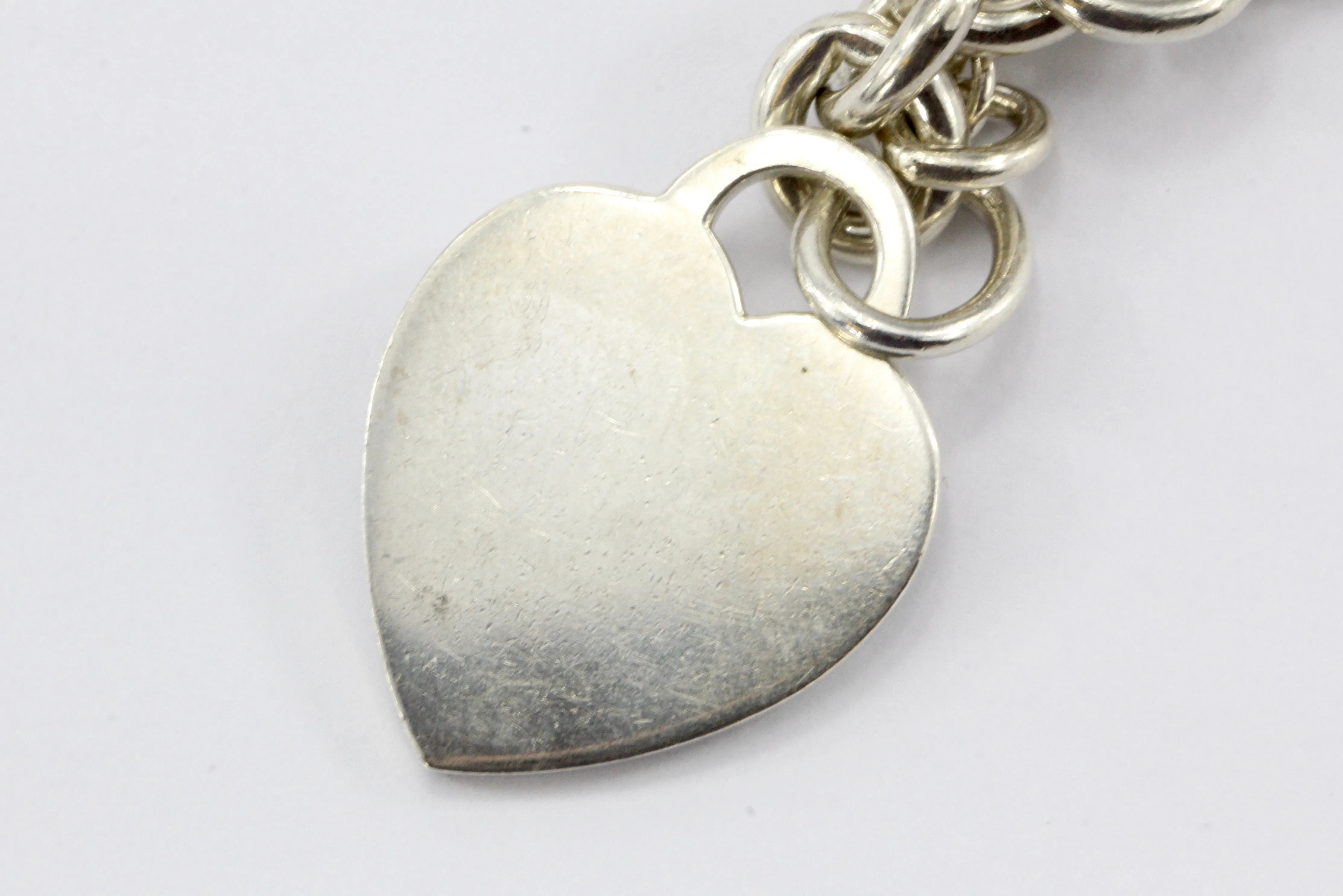 Tiffany & Co Sterling Silver Heart Tag Toggle Bracelet 7.5"