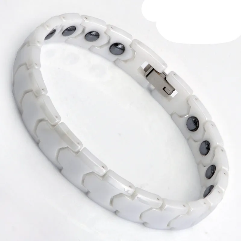 time Black White Bio Elements Energy Ceramic Bracelet Bangle Lovers Magnetic Germanium Health Chain Charms Women Men Jewelry