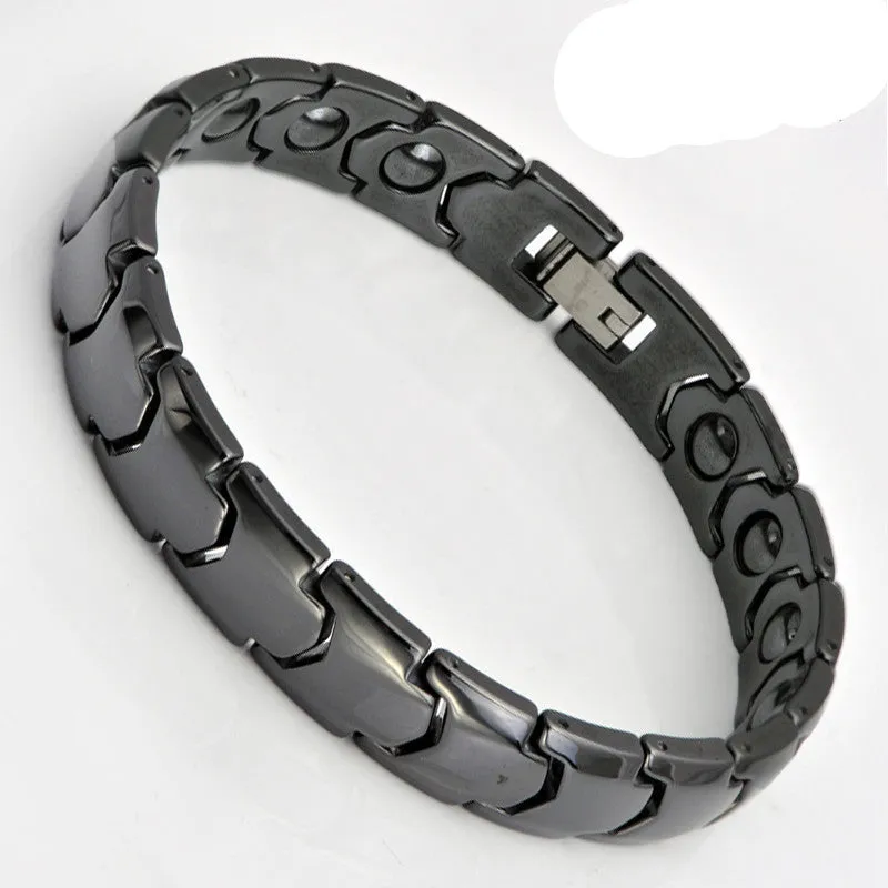 time Black White Bio Elements Energy Ceramic Bracelet Bangle Lovers Magnetic Germanium Health Chain Charms Women Men Jewelry