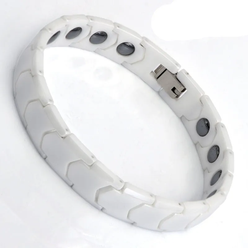 time Black White Bio Elements Energy Ceramic Bracelet Bangle Lovers Magnetic Germanium Health Chain Charms Women Men Jewelry