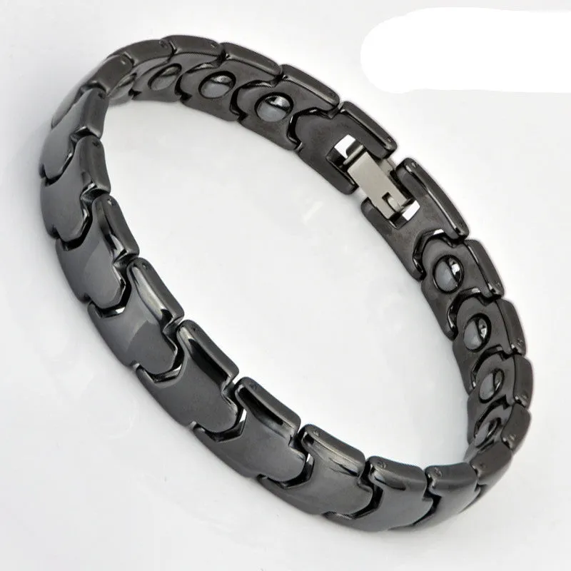 time Black White Bio Elements Energy Ceramic Bracelet Bangle Lovers Magnetic Germanium Health Chain Charms Women Men Jewelry