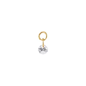 Tiny Floating CZ Charm 14K