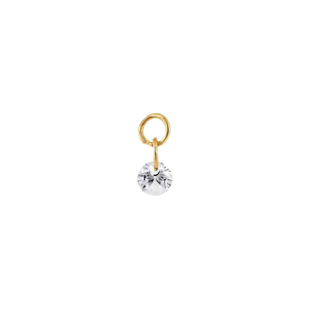 Tiny Floating CZ Charm 14K