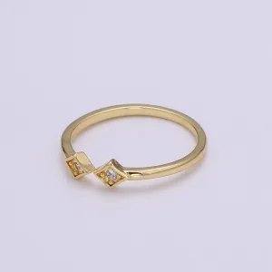 Tiny Ring, Minimalist Ring, Stackable Ring, Thin Ring, Dainty Ring, Trendy Ring, Rhombus Ring, Gold Ring Geometric Jewelry Gift idea O-288