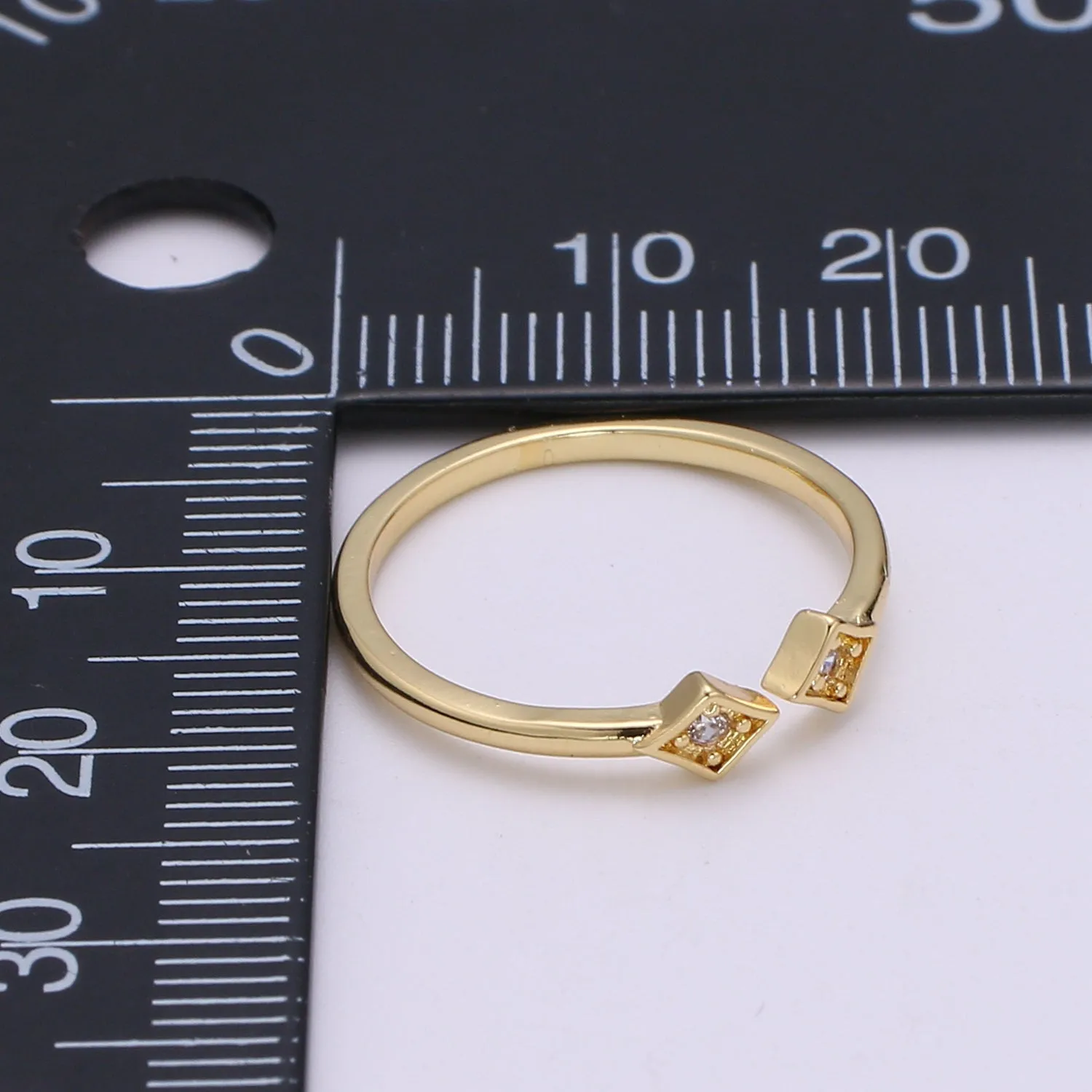 Tiny Ring, Minimalist Ring, Stackable Ring, Thin Ring, Dainty Ring, Trendy Ring, Rhombus Ring, Gold Ring Geometric Jewelry Gift idea O-288