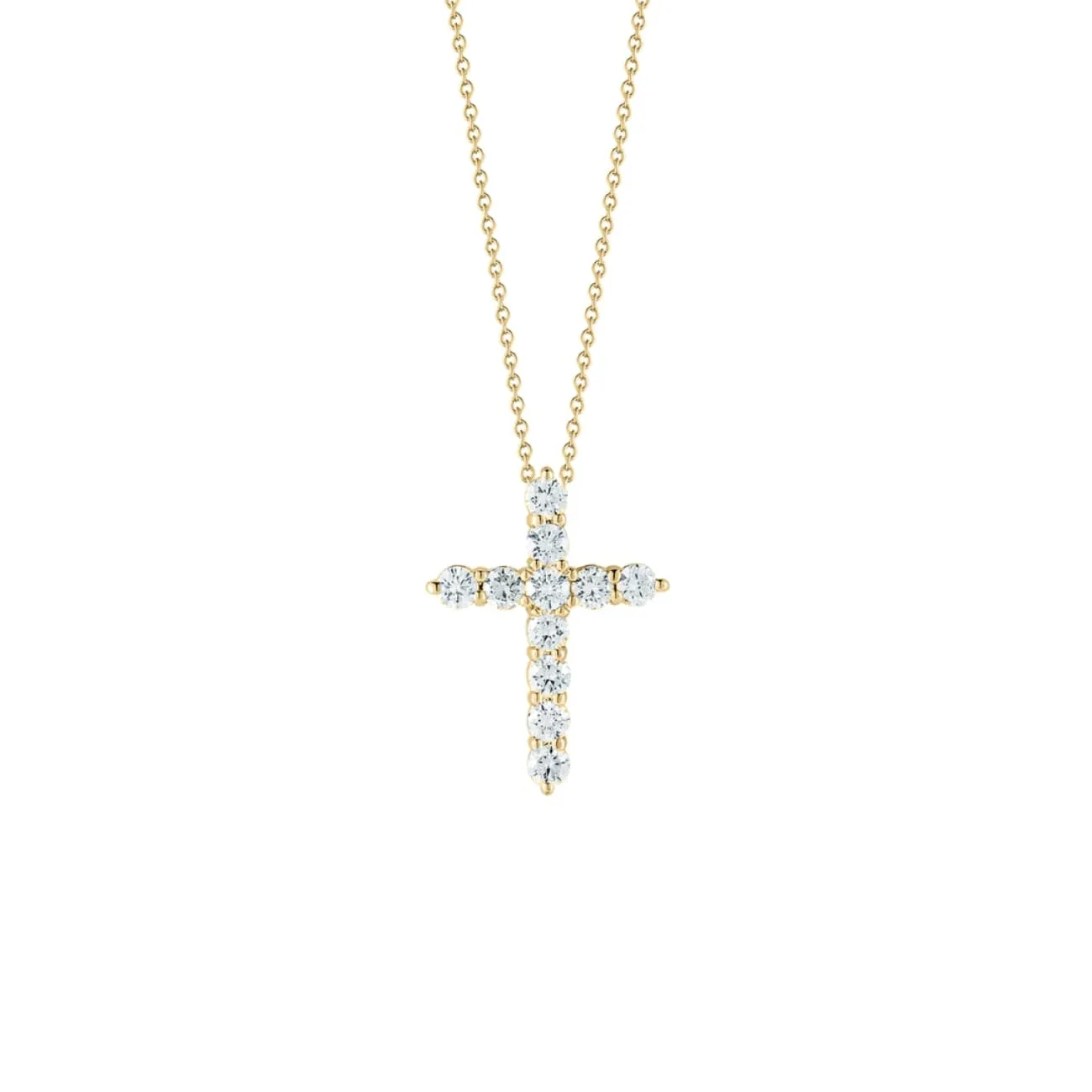 Tiny Treasures 18K Yellow Gold Diamond Cross Necklace