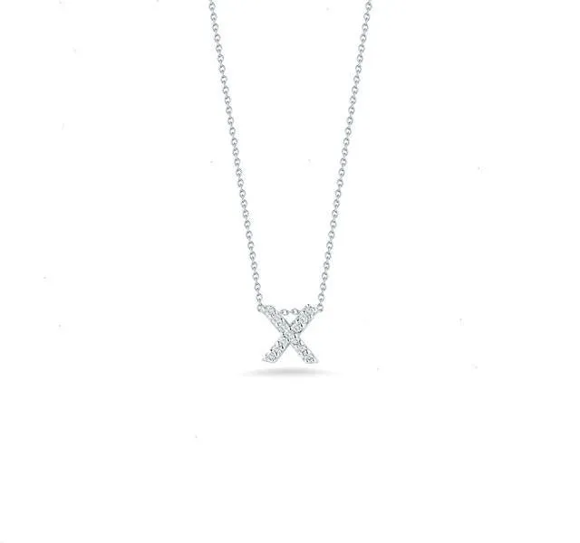 Tiny Treasures Diamond Love Letter "X" in White Gold